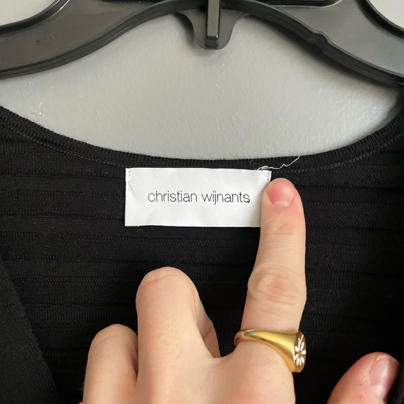 Christian Wijnants Ribbed V-Neck Virgin Wool Cardigan Size Medium - Picture 5 of 8